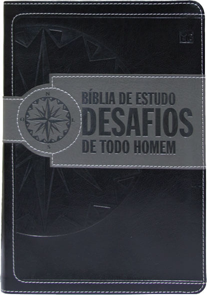 Bíblia de estudo - Desafios de todo homem (preta e cinza) 