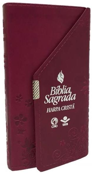 Bíblia Sagrada Carteira com Harpa Cristã (Vinho) 