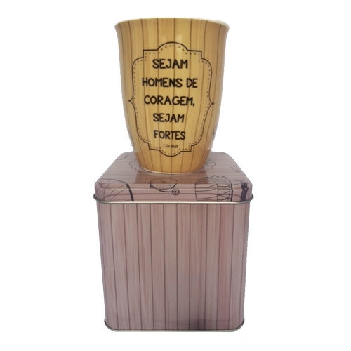 Caneca Coleção Lata Quadrada para Homem (Marrom)