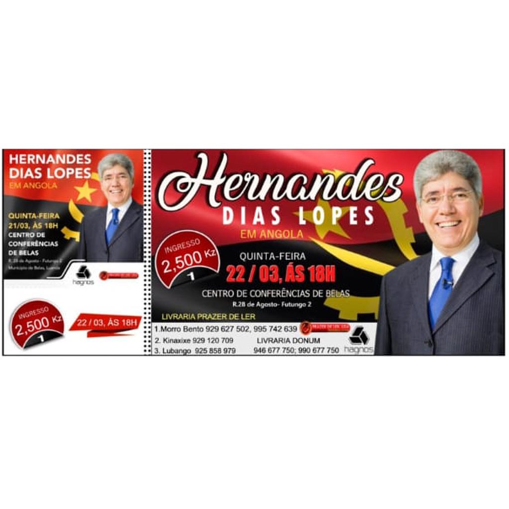 Bilhete para o dia 22/03/2019 para 1 participante com o Pastor Hernandes Dias Lopes
